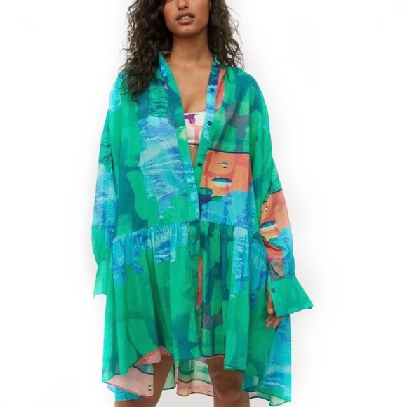 h&m silk shirt dress